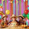 2 Pack Mexican Fiesta Rainbow Foil Curtain Backdrops – Tinsel Fringe Streamers (3.3 x 6.6 ft) – Cinco de Mayo Party Decorations, Taco Bar, Posada & Carnival Photo Booth Background – Perfect for Mother's Day Card Making Displays
